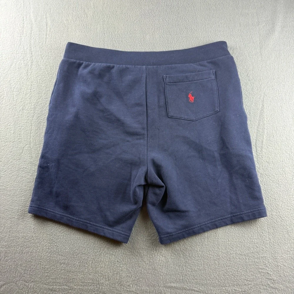 Polo Ralph Lauren Sweat Shorts Men' L Blue 67 Pony Drawstring Loungewear Stretch